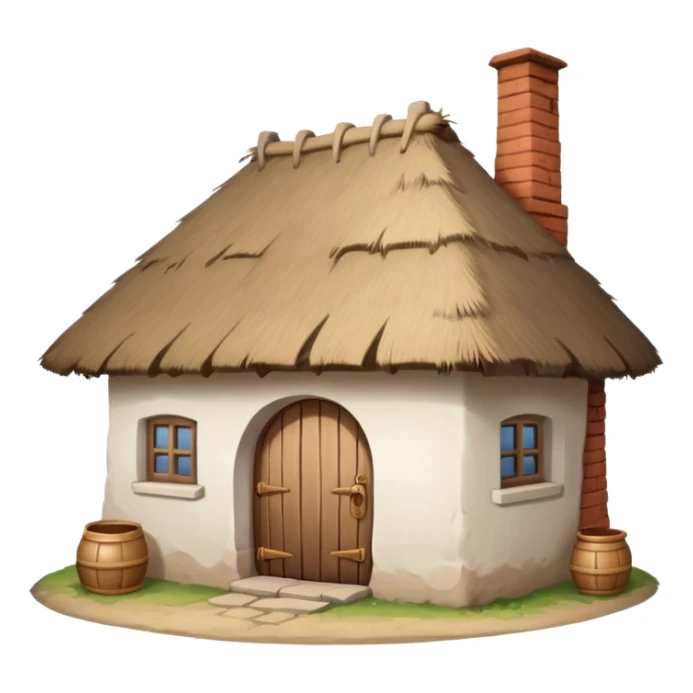 A Ukrainian peasant house with white walls sticker
