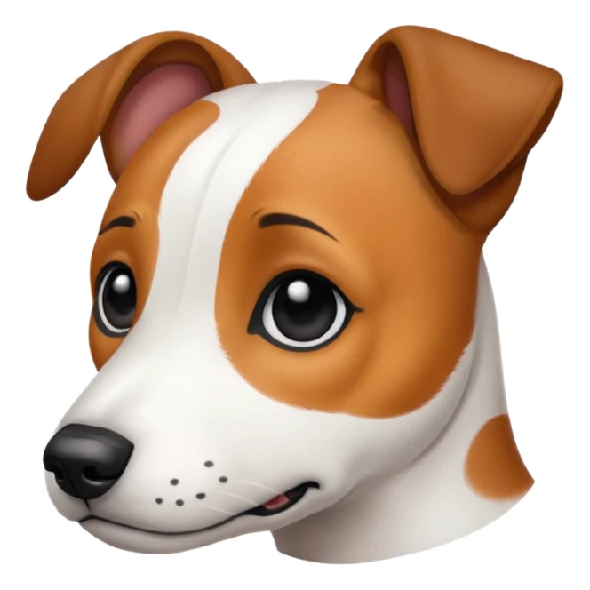 Jack Russell with white face and black spots on ears  sticker