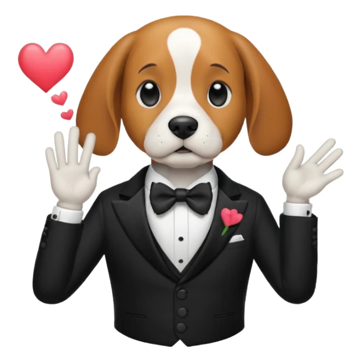 Beagle wearing formal clothes and blowing a kiss sticker