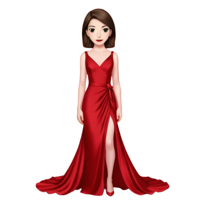 Anne Hathaway in red dress, red carpet sticker