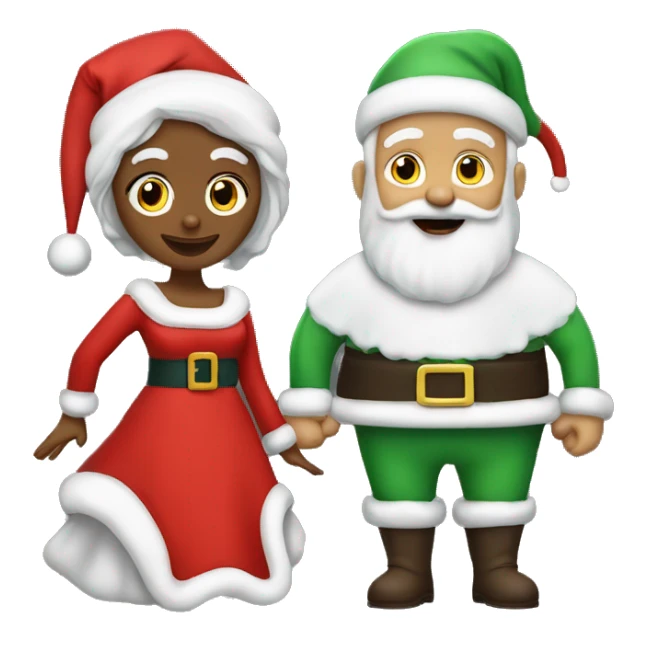 mrs claus and santa claus  sticker