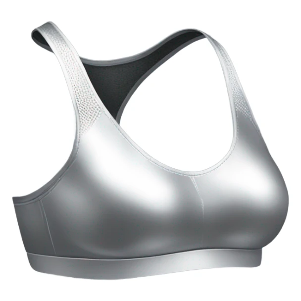 Realistic side view of a metallic silver sports bra isolated.  sticker