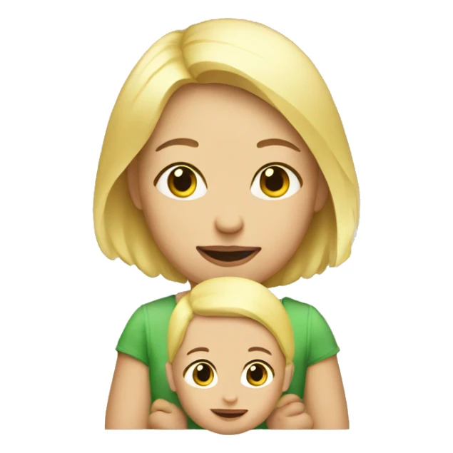 blond woman with blond baby sticker