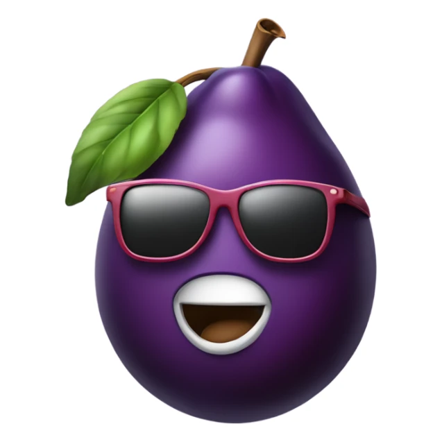 Plum mascot wearing sunglasses and smoking  sticker