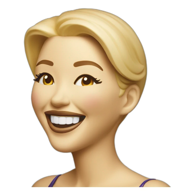 Ivanka trump figurine laughing from side in body paint sticker