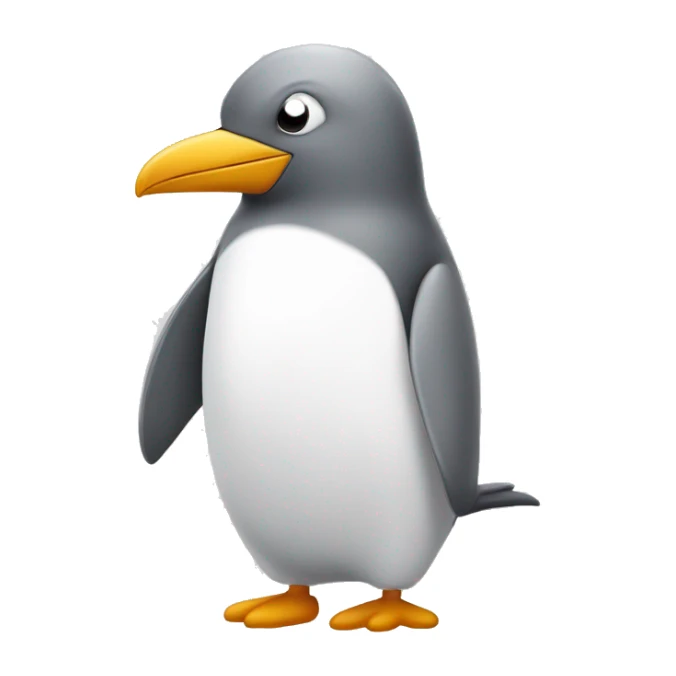 Pingouin gris et blanc avec un tout petit becs  sticker