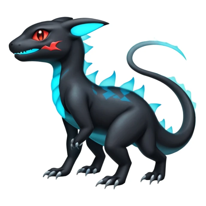 Salandit-Umbreon-Charmeleon-Fakémon-hybrid-creature (full body)  sticker