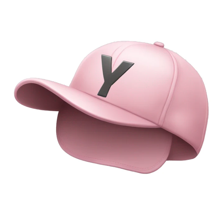Pastel pink cap with an y on it, Schild auf der linken Seite sticker