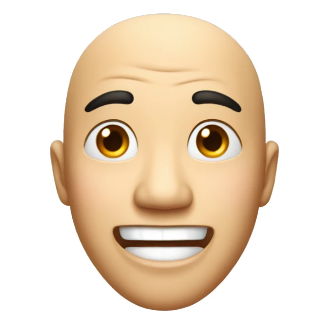 Smiling Chinese man have a surprised sticker