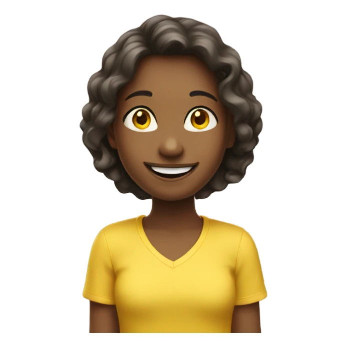 happy girl in yellow shirt sticker