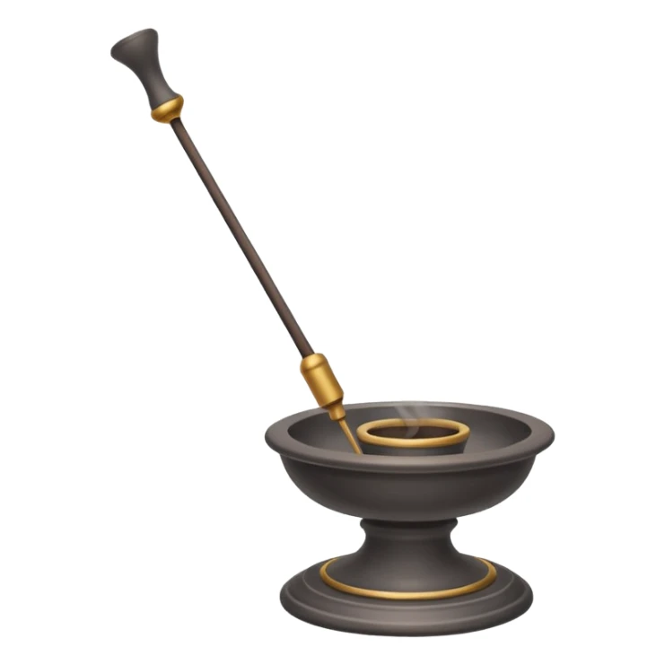 Burning incense on a traditional leaning holder  sticker