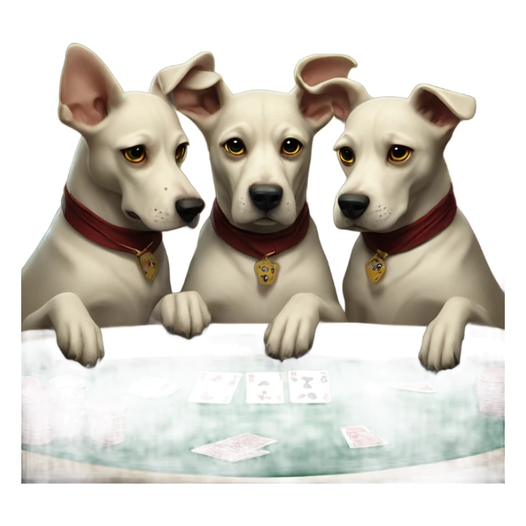 The three headed dog from Harry Potter in the dogs playing poker painting sticker