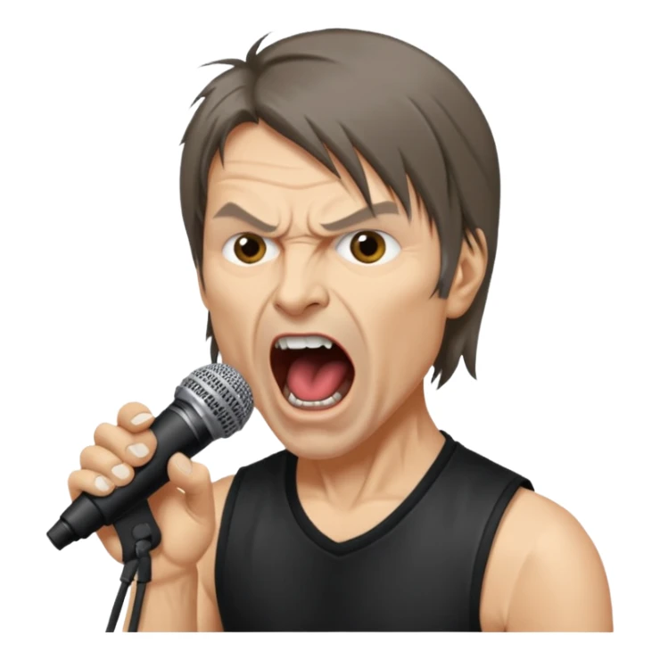 bruce dickinson, metal musician, screaming with mirophone sticker