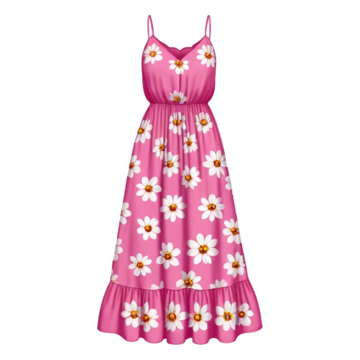 pink summer floral sundress maxi sticker