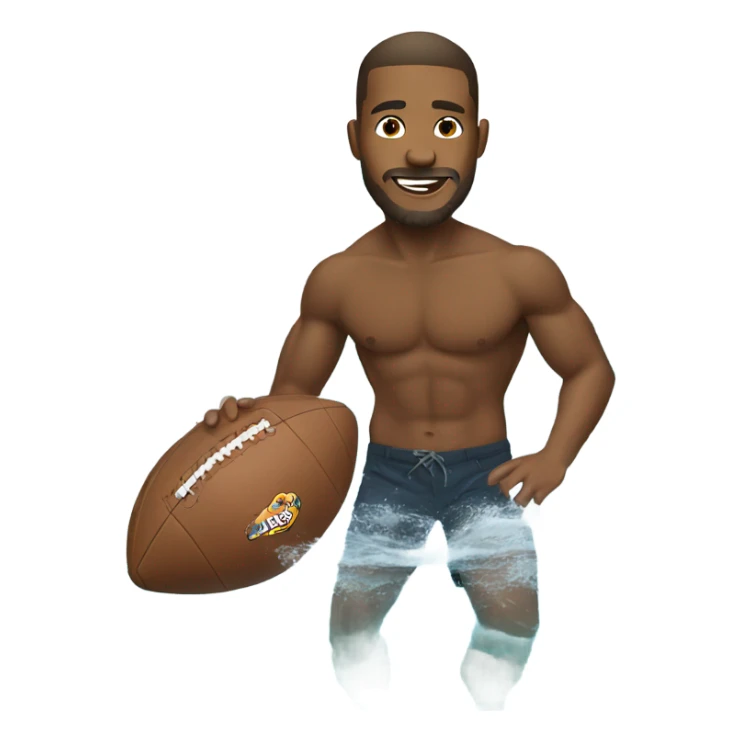 Guy playing football while in the pool sticker