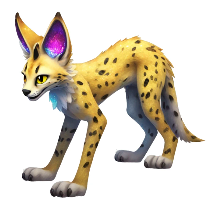 Epic Edgy Colorful Sparkly Sergal-Serval-Vernid full body sticker