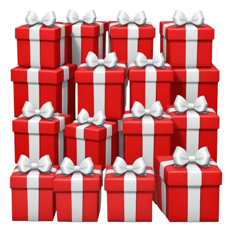 lots of red gift boxes with white bows sticker