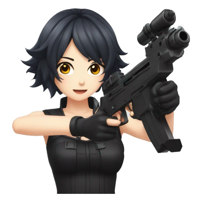 kurumi tokisaki shooting her guns sticker