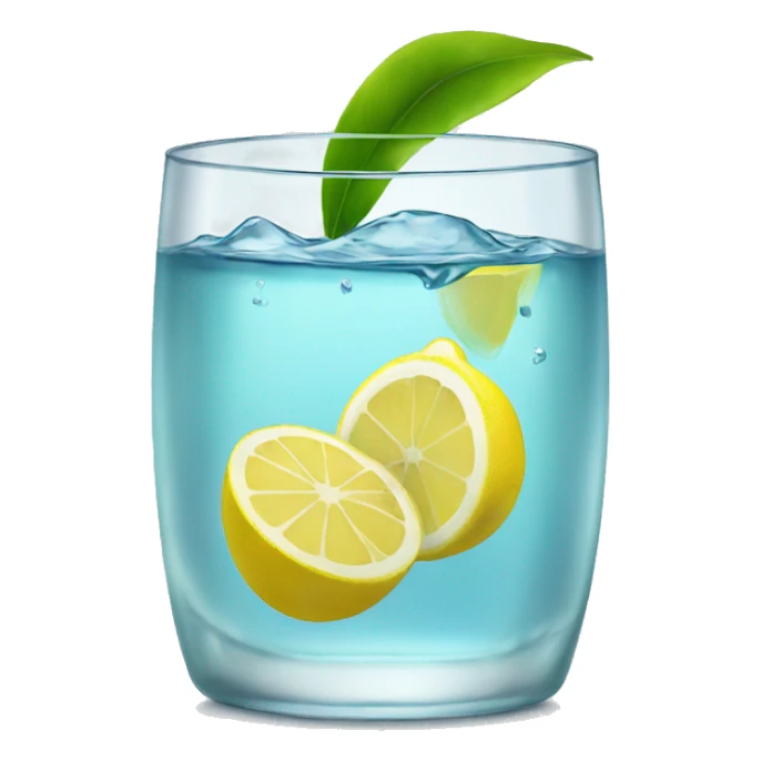 clear water with lemon in glass sticker