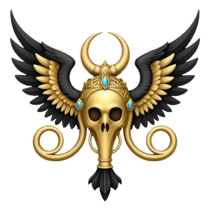 holy emblem with black wings with horn sticker
