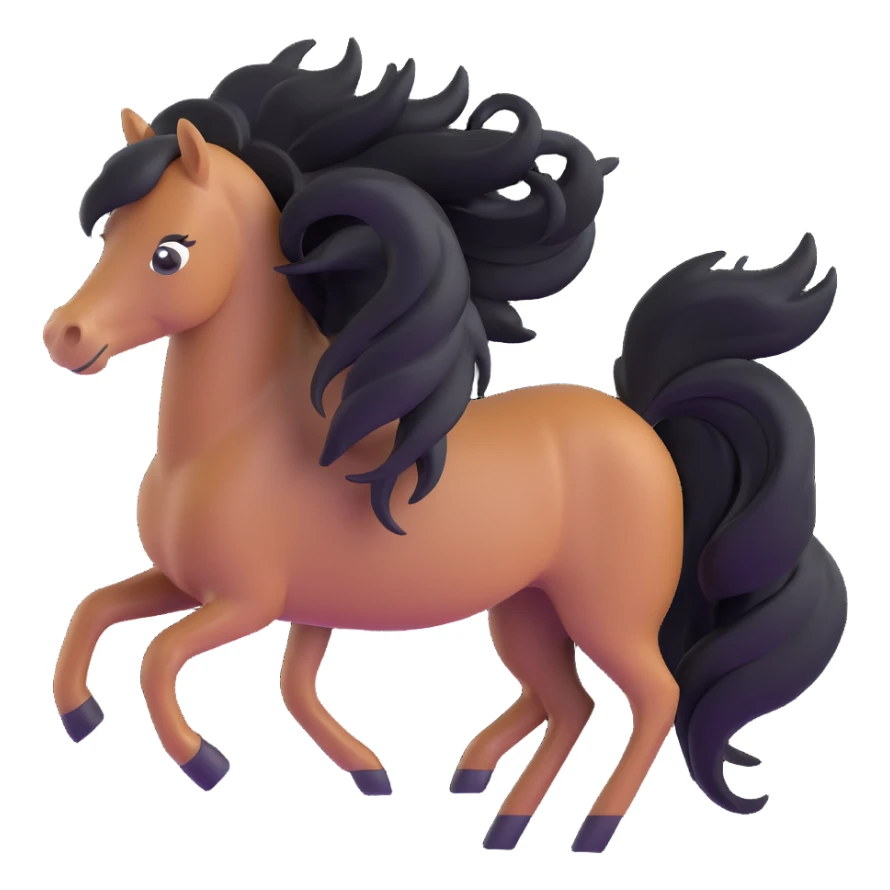 eager pony with hair blowing in the wind sticker