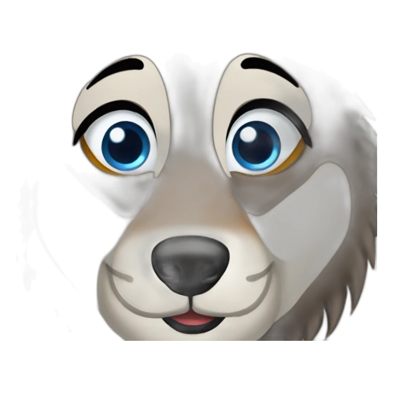 Brown female wolf blue eyes  sticker