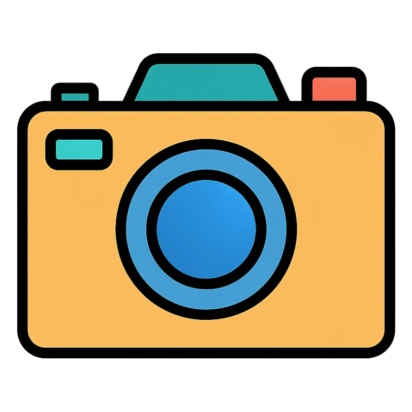 color outline icon of a camera sticker
