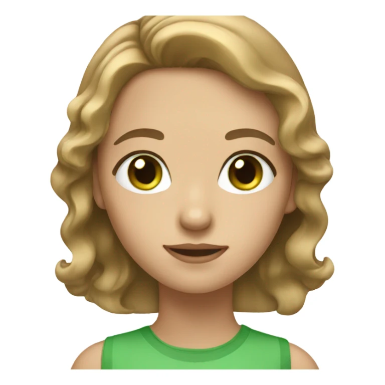 girl with light brown hair and green eyes  sticker