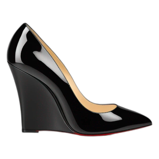 WEDGE heel LOUBOUTIN black PATENT sticker