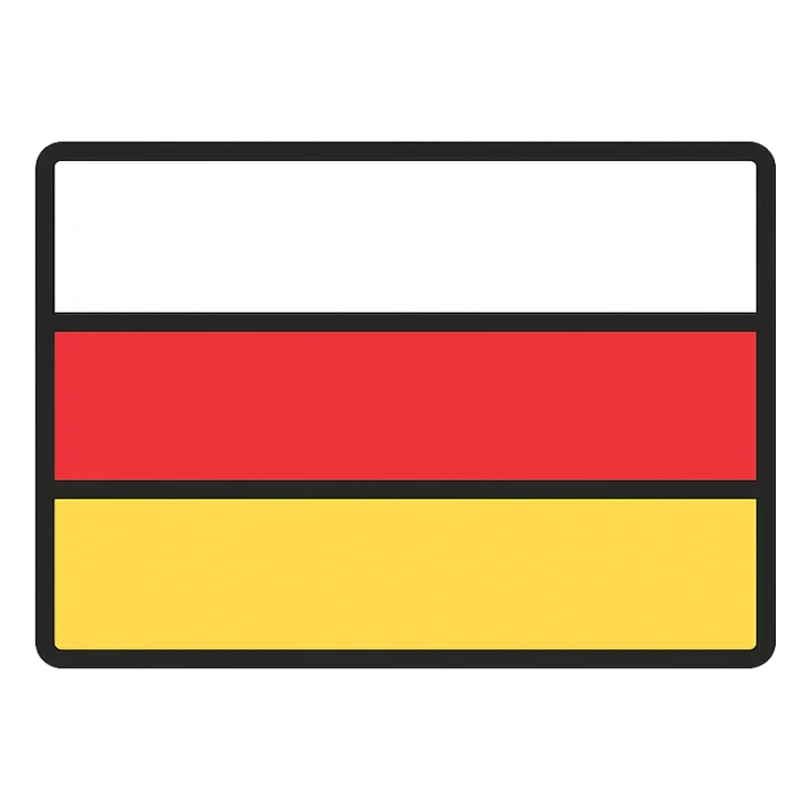 flag of South Ossetia, simple, accurate, rectangular, no text, flat colors sticker