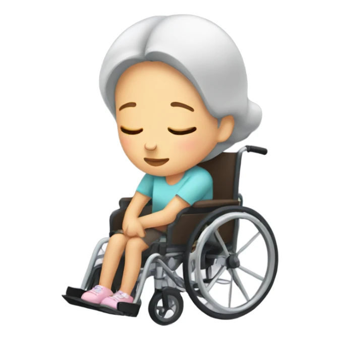 Girl sleeping in wheelchair sticker