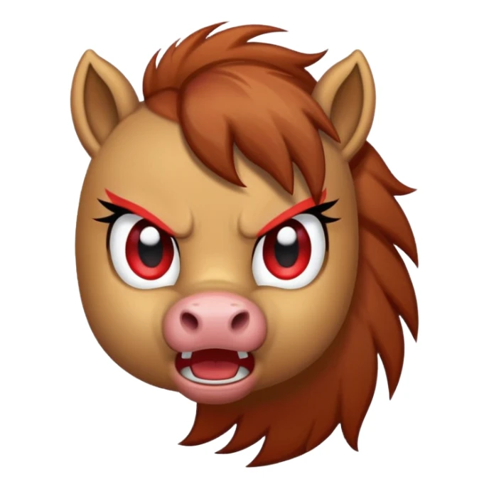 Angry Pony with the Anger Symbol emoji over it sticker
