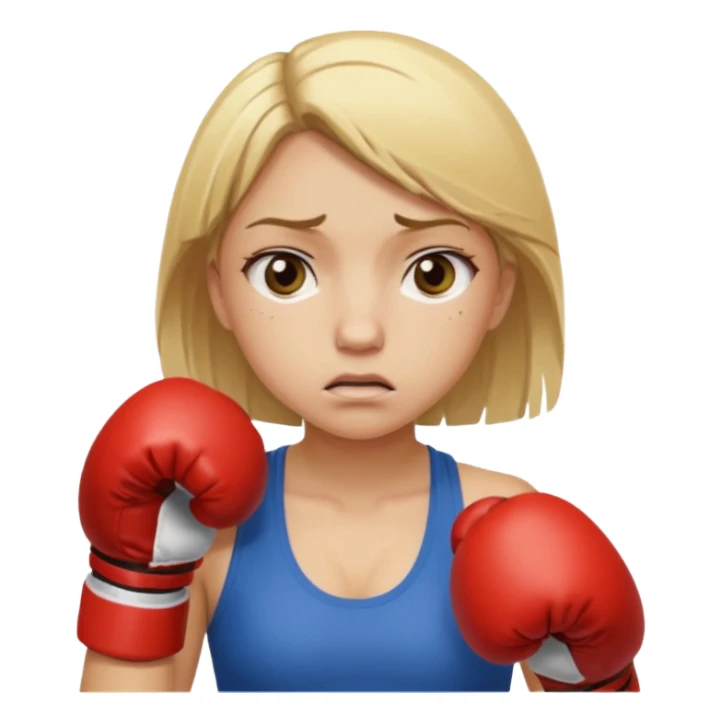 Sad girl with blonde hair boxing  sticker