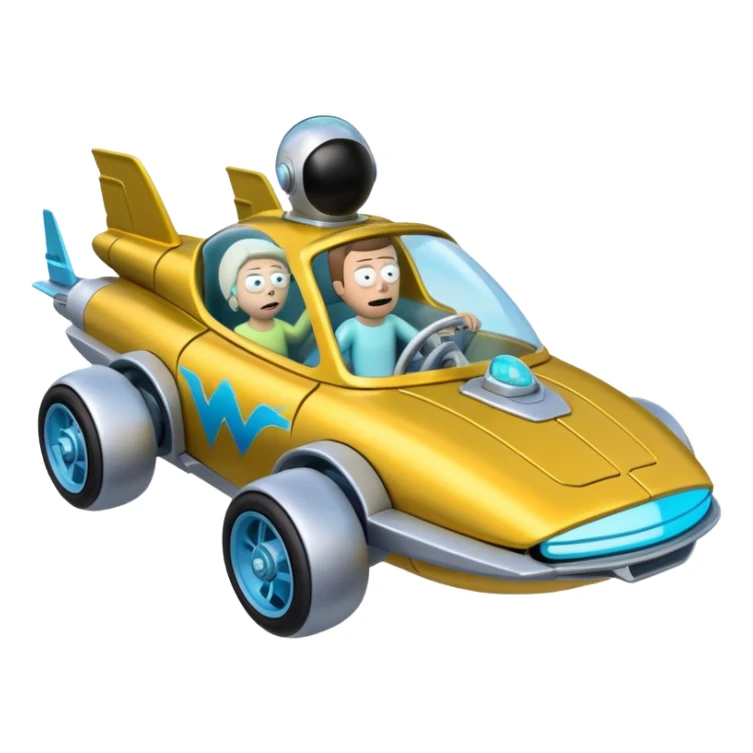 Hot wheels Rick and Morty flying in spaceship to citadel  sticker