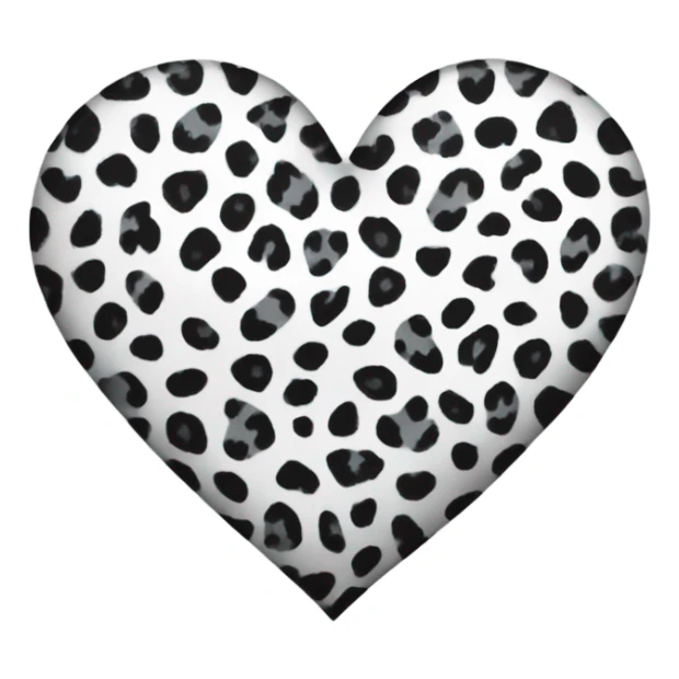 white grey and black leopard print heart  sticker