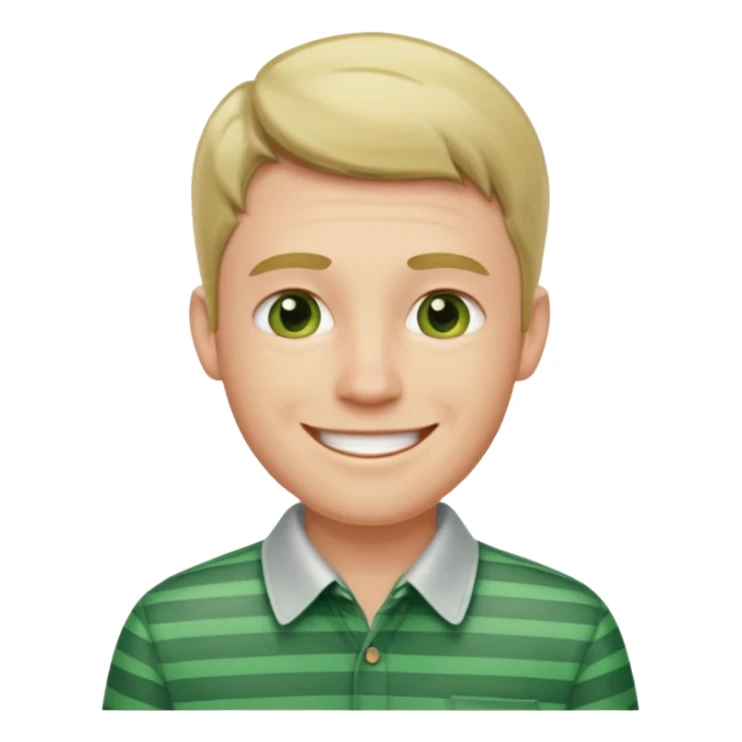 Man with green Striped Shirt not a t shirt sticker