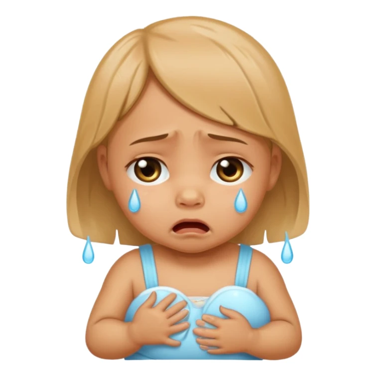 Tan baby girl infant  crying  sticker