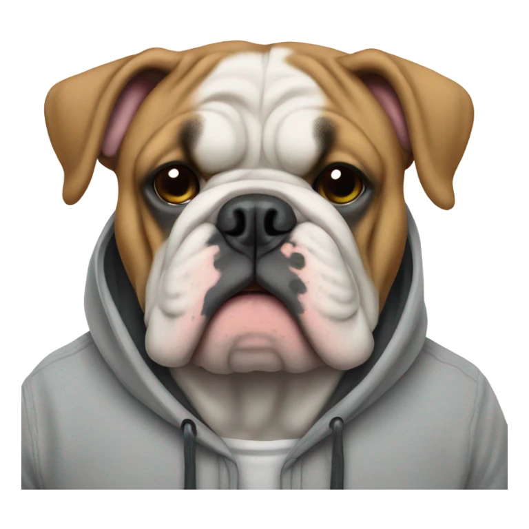 English bulldog wearing a hoodie ￼ sticker