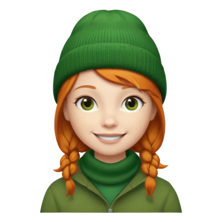  ginger girl with a green beanie sticker