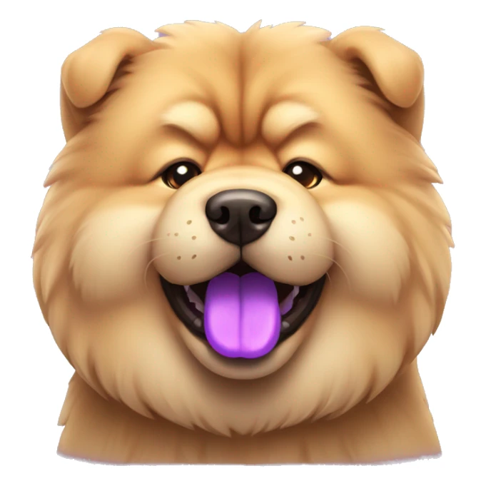 Chow chow dog with purple tongue sticker