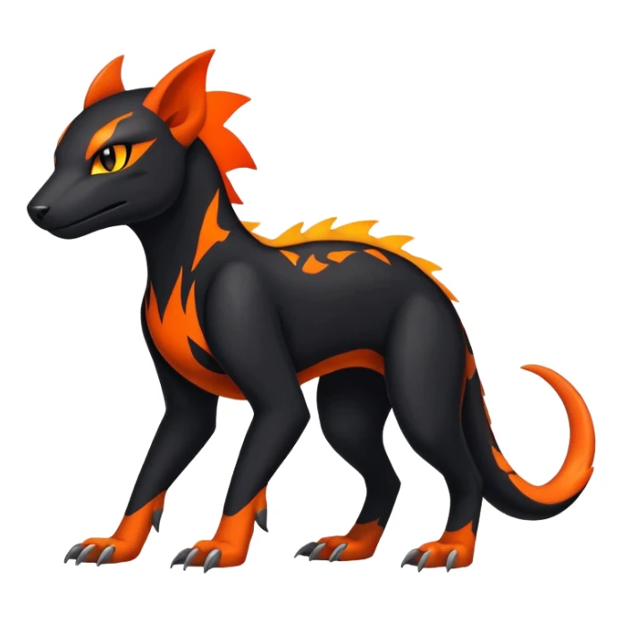 Salandit-Litten-Houndour-Fakémon-hybrid-creature (full body)  sticker