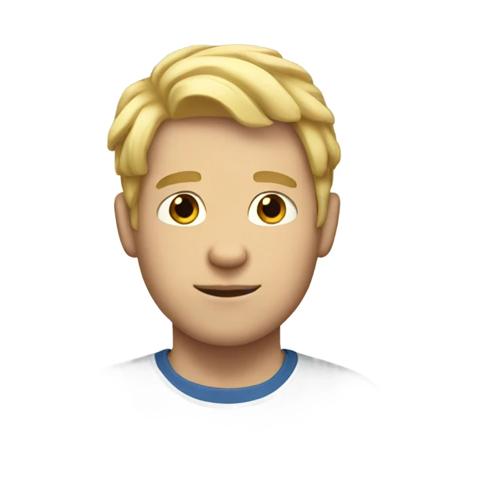 white male with blonde hair and bear sticker