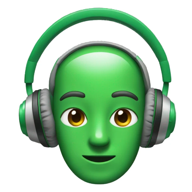 Green headphones sticker