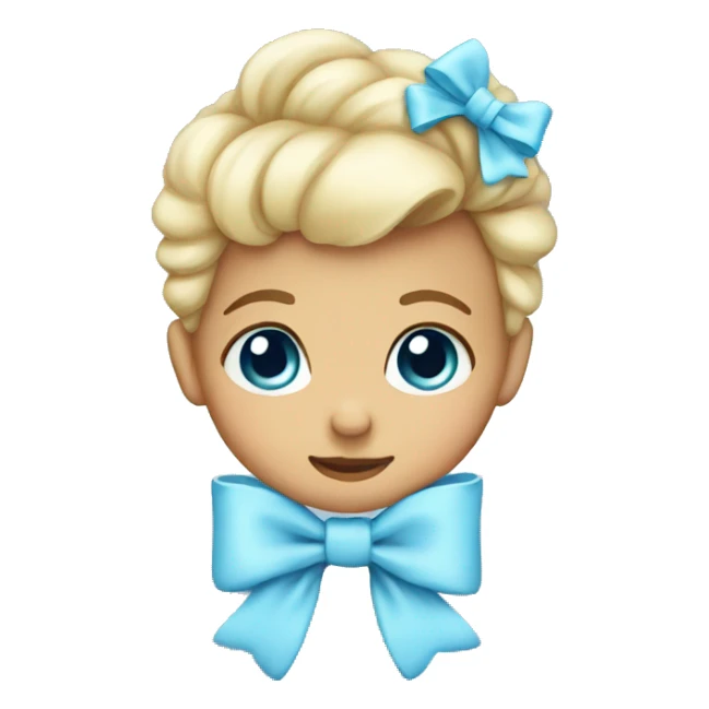 Baby blue bow sticker