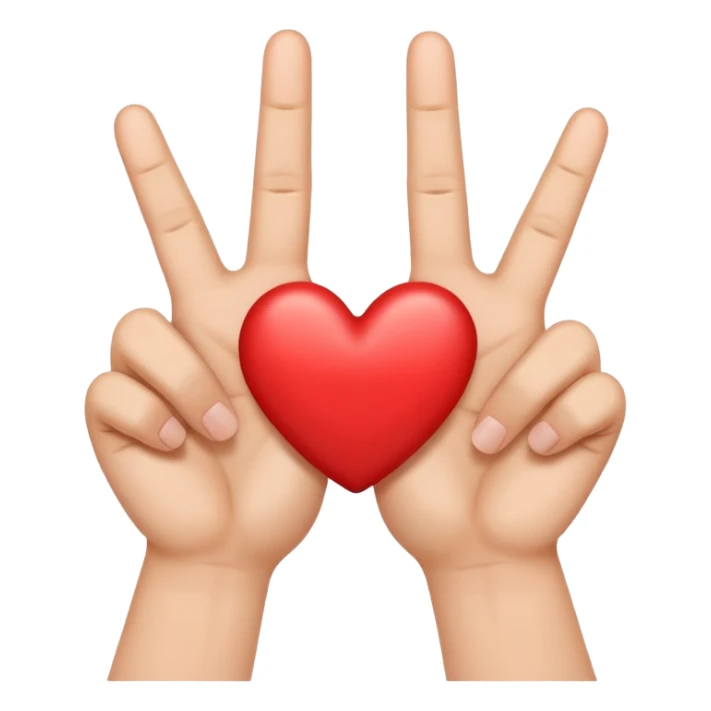 Hands with middle fingers up and touching rest of fingers making heart sticker