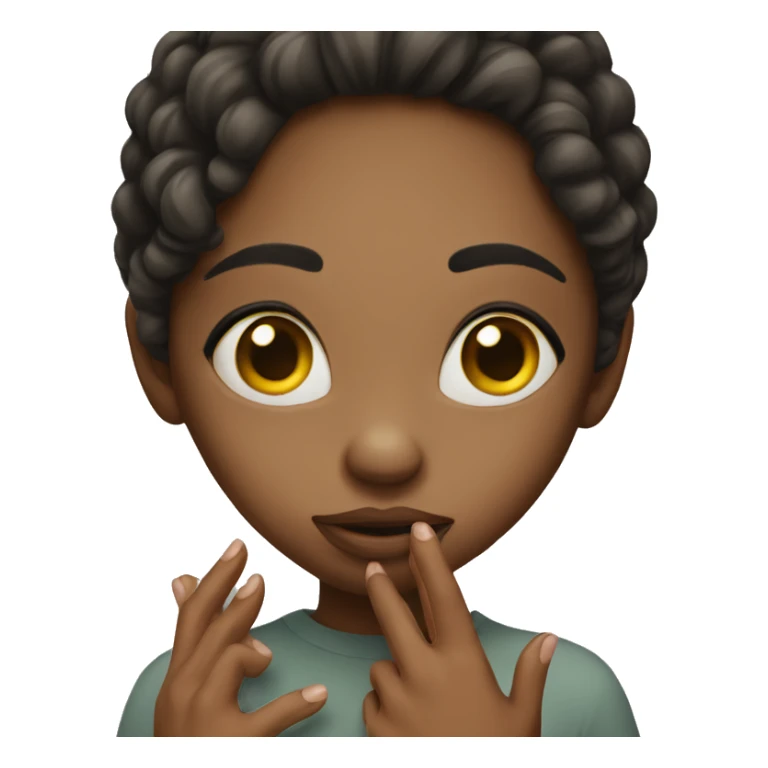 Girl with hands over mouth realistic  sticker