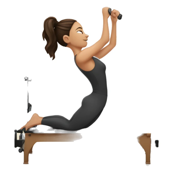 Brunette girl doing Pilates reformer sticker