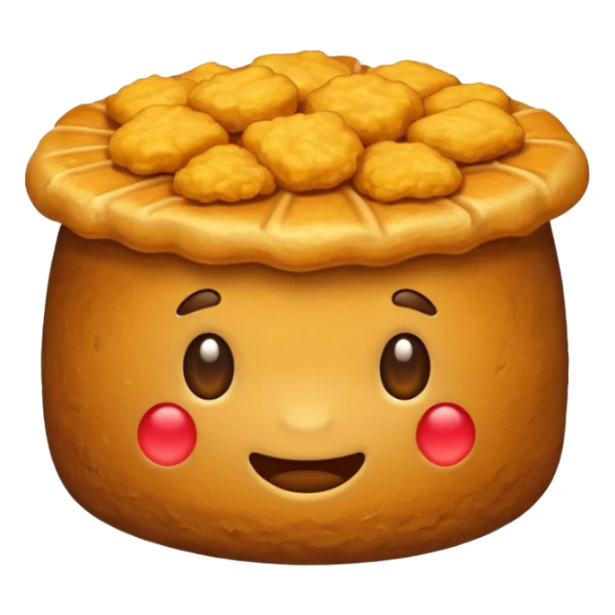 make a nugget emoji. it is important that the image has no face, no eyes, no nose, and no mouth, and no pink cheeks sticker