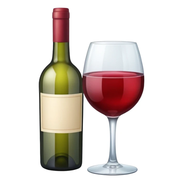 bottle of wine and glass white sticker