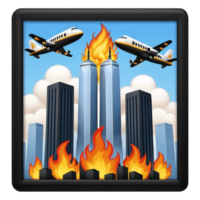 twin towers plane emoji sticker
